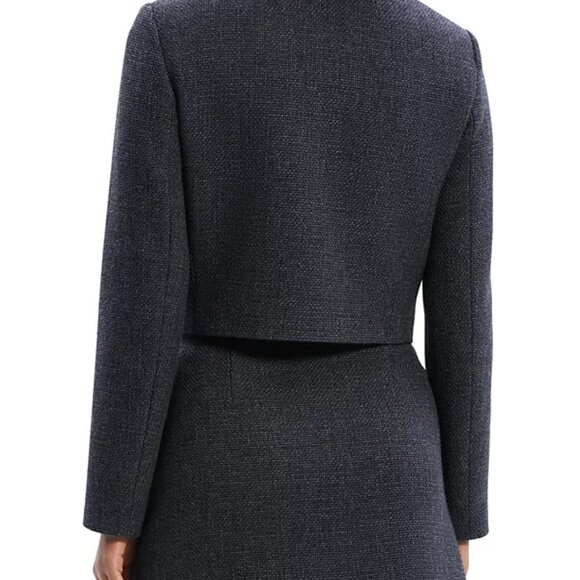 Theory Charcoal Mélange Plush Tweed Pocket Jacket | Size 12 | NWT - Picture 7 of 8
